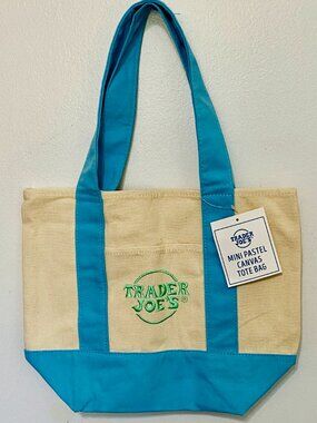 NEW Blue 2026 Trader Joe's Mini Canvas Tote Bag